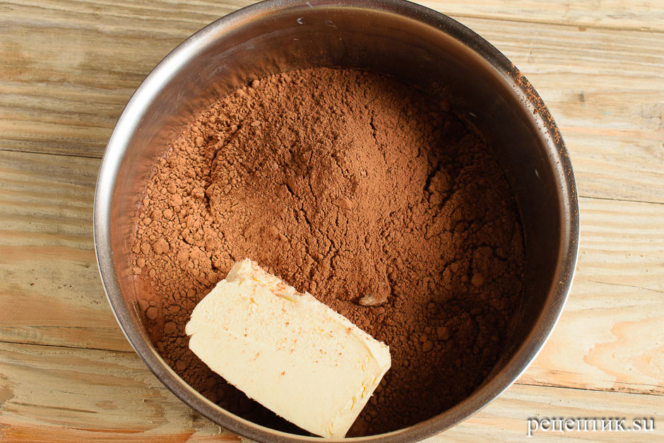 Простой шоколадный кекс с какао - рецепт с фото, шаг 1